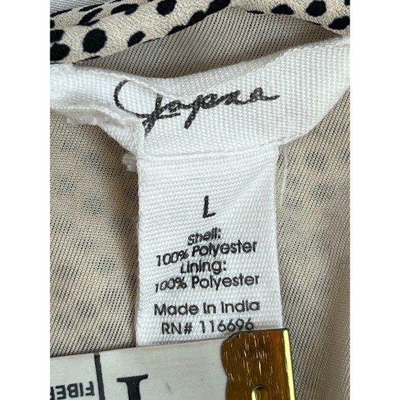 Japna Wide Leg Jumpsuit V Neck Animal Print Sz L Smocked Waist Surplice Boho - Picture 7 of 12